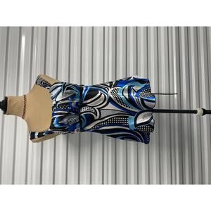 Y2K Blue tie back Patterned Top